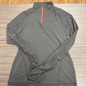 ❤️ 🩶 G/FORE Women’s Quarter Zip Pullover Top Gray Red Zip Size Small NEW